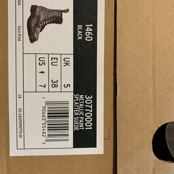 COPY - NEW-1460 METALLIC SPLATTER SUEDE LACE UP BOOTS Size 7 - Picture 8 of 11